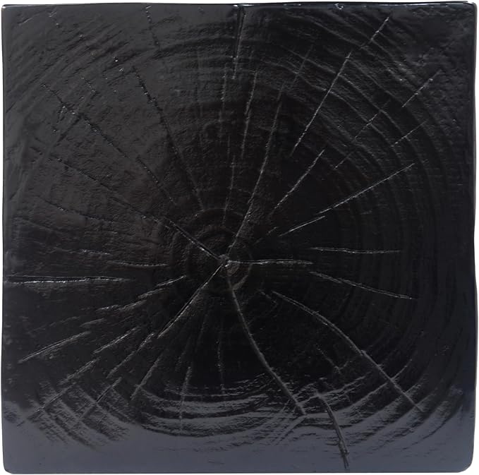 Christopher Knight Home Bard 27.75" Square Living Room Side Table, Wood-Like Distressed Finish End Table, Decorative Accent Table for Indoor Outdoor Usage, Space Saving Furniture, Black