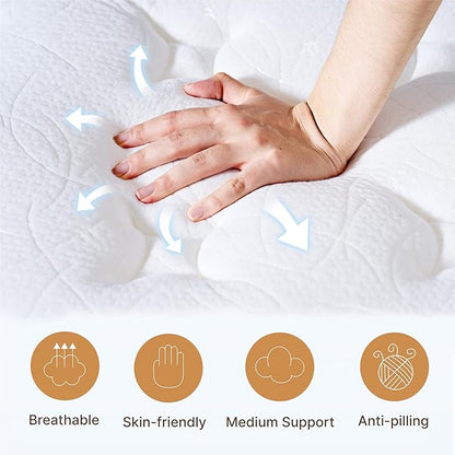 Full Size Mattress, 12 Inch Medium Firm Foam Hybrid Mattress with Individual Pocket Springs for Motion Isolation & Edge Support, Mattress in A Box CertiPUR-US Certified