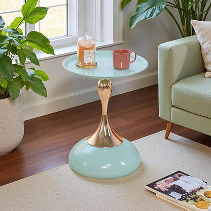 Stylish Hourglass Side Table - Contemporary Design for Living Rooms, Cafes, Dining Areas, Bedrooms, and Outdoor Spaces - Perfect Accent Piece for Any Decor (1, Light Green)