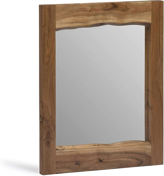 Alpine Natural Live Edge Wood Coat Hooks, 36 in. , Unique Variations Adds Natural Character, Clear Finish, Knots & Cracks, Real Wood Ambiance