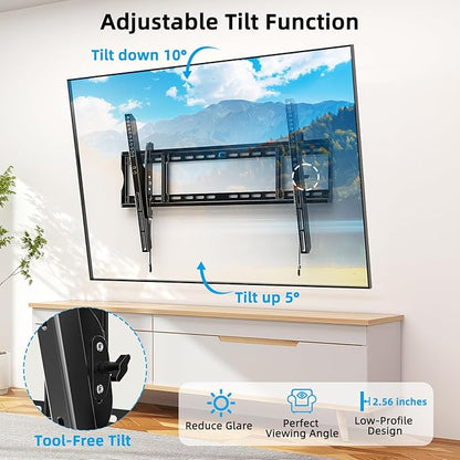 HOME VISION Heavy Duty TV Wall Mount for Large TVs 60-120 Inch, Tilting TV Wall Mount, Max VESA 900x600, Holds up to 220lb, Fits 16/18/24/32 Inch Studs
