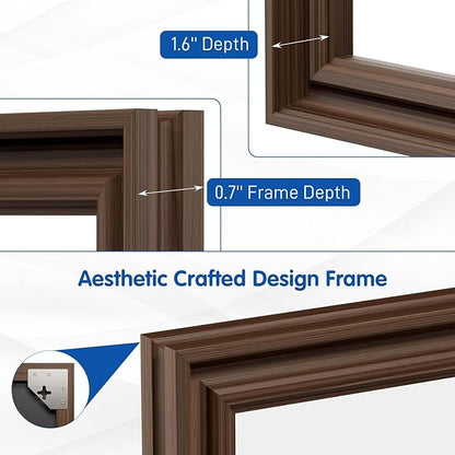 WEER Retro Copper Bathroom Mirror, 55x30 Inch Bronze Oil Rubbed Framed Mirror, Rectangle Classic Vintage Framed Wall Mirror, Farmhouse Vanity Mirror, Tempered Glass, Vertically or Horizontally