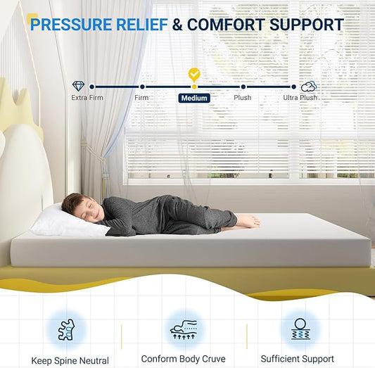 Avenco Twin Mattress 6 Inch, Memory Foam Twin Size Mattress in a Box for Comfort Sleep & Pressure Relief, CertiPUR-US Certified Twin Mattresses Medium Firm