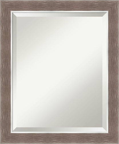 Amanti Art Brown Wall Mirror 24x20 Noble Mocha Rectangle Bathroom Mirror for Wall Decor Living Room, Small Casual Frame, Hangs Horizonally and Vertically, Bathroom Decor, Beveled Edge from WI, USA