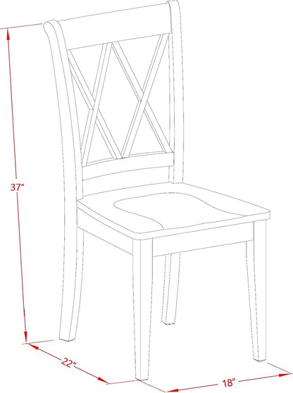 East West Furniture HBCL3-LWH-W 3 Piece Dinette Set for Small Spaces Contains a Round Dining Table with Pedestal and 2 Dining Chairs, 42x42 Inch, Linen White