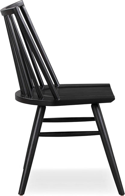 POLY & BARK Talia Dining Chair, Ash Wood, Black