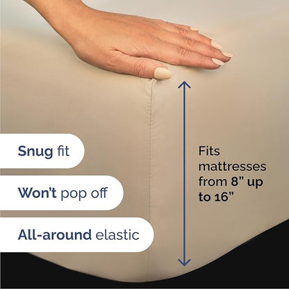 Cal King Size 4 Piece Sheet Set - Comfy Breathable & Cooling Bed Sheets Set - Hotel Luxury Bedding for Women, Men, Kids, Teens, Boys & Girls - Deep Pockets, Ultra-Soft, Wrinkle Free - Oeko-Tex - Cream