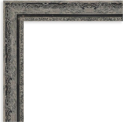 Amanti Art Bathroom Mirror for Over Sink, 29x41 Filigree Matte Black Rectangle Vanity Mirror, Large Traditional Frame, Hangs Horizonally and Vertically, Bathroom Wall Decor, Beveled Edge