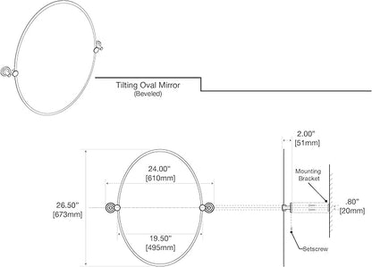 Gatco 4239 Latitude II 26.5" H Oval Mirror Brass