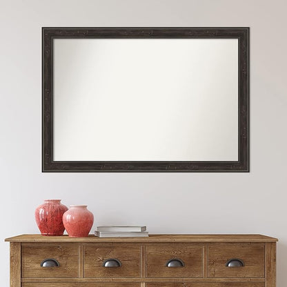 Amanti Art Brown Bathroom Mirror for Over Sink, 28x40 Shipwreck Greywash Narrow Rectangle Vanity Mirror, Large Traditional Frame, Hangs Horizonally and Vertically, Bathroom Wall Decor, Non-Beveled