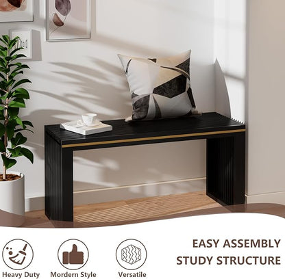 Bamboo Dining Bench Indoor Long Entryway Shoe Rack Benchs,Outdoor Modern Wood Benches 35 Inch Bamboo Bench for Living Room Hallway Bedroom Bathroom