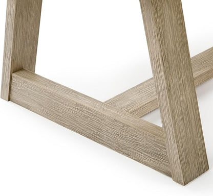 Plank+Beam Classic Rectangular Coffee Table, 40 Inch Farmhouse Coffee Table, Mini Center Tables for Small Spaces, Small Living Space Tea Table, Seashell Wirebrush