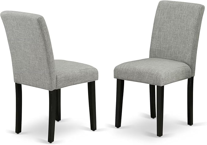 East West Furniture DUAB5-BLK-06 5 Piece Kitchen Table Set for 4 Includes a Rectangle Dining Table and 4 Shitake Linen Fabric Parson Dining Room Chairs, 36x60 Inch, Black