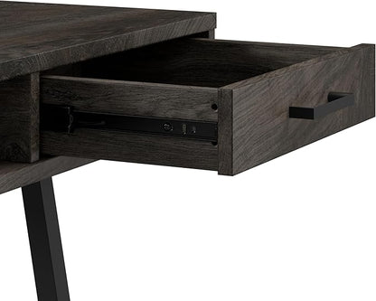 Bush Furniture Steele 54W Writing Desk in Dark Gray Hickory | Computer Table for Home Office Workspace