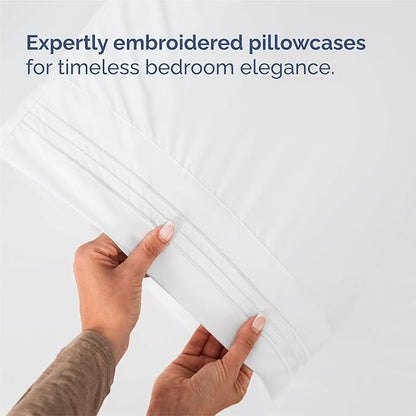 Split King Size 5 Piece Sheet Set - Comfy Breathable & Cooling Bed Sheets Set - Hotel Luxury Bedding for Women, Men, Kids, Teens, Boys & Girls - Deep Pockets, Soft and Wrinkle Free - Oeko-Tex - White