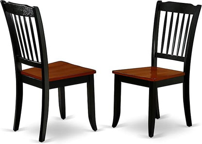 East West Furniture LGDA7-BCH-W 7 Piece Dining Room Furniture Set Consist of a Rectangle Wooden Table with Butterfly Leaf and 6 Kitchen Dining Chairs, 42x84 Inch, Black & Cherry