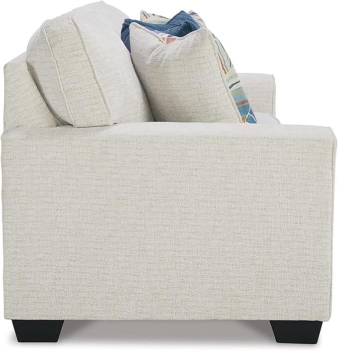 Signature Design by Ashley Cashton Casual 2-in-1 Sofa Sleeper with Folding Gel Memory Foam Mattress, Queen, White