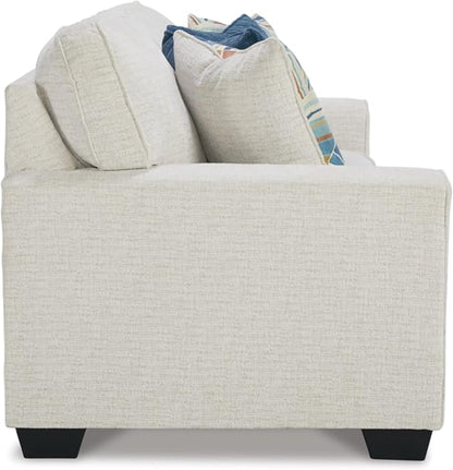 Signature Design by Ashley Cashton Casual 2-in-1 Sofa Sleeper with Folding Gel Memory Foam Mattress, Queen, White