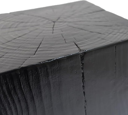Christopher Knight Home Bard 33.75" Square Living Room Side Table, Wood-Like Distressed Finish End Table, Decorative Accent Table for Indoor Outdoor Usage, Space Saving Furniture, Black