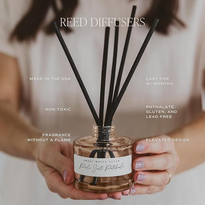 Sweet Water Decor Pink Grapefruit Reed Diffuser – Room Decor Aesthetic with Long-Lasting Premium Fragrance of Grapefruit, Orange, Strawberry, Jasmine, and Cedar for 4 Months – Ideal for Home Decor