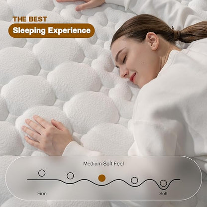 Queen Mattress,12 Inch Queen Size Mattresses in a Box,Memory Foam Hybrid Mattress ,with Individual Pocket Spring for Motion Isolation & Silent Sleep&Lumbar Support & Pressure Relief,Medium Firm