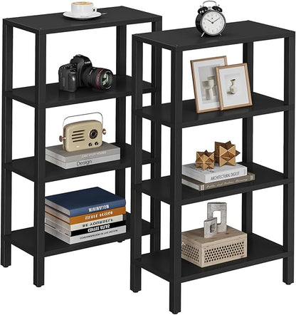 TUTOTAK Small Side Table, Narrow End Table, Skinny Sofa Table, Slim Nightstand, Couch Table, Living Room, Bed Room, Black TB01BK0782