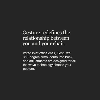Steelcase Gesture Office Chair - Ergonomic Work Chair with Wheels for Carpet - Comfortable - Intuitive-to-Adjust for Desk - 360-Degree Arms - Nickel Gray Fabric