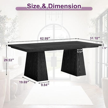Round Dining Table for 4, 47" Wooden Kitchen Dinner Table Rustic, Farmhouse Table for Dining Room, Living Room, Gery