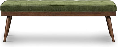 POLY & BARK Luca Bench in Distressed Green Velvet