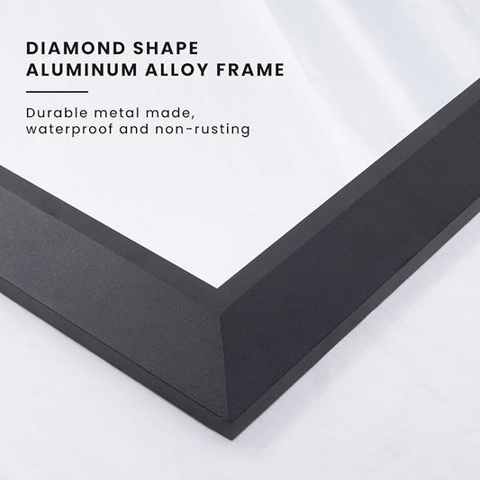 Amorho Black Bathroom Mirror, 48x35 Inch Thick Metal Framed Wall Mirrors for Over 2 Sinks, Bedroom, Living Room, Entryway, Large Rectangle Wall-Mounted Mirrors.
