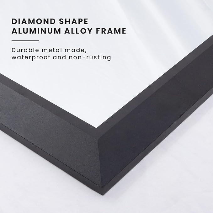 Amorho Black Bathroom Mirror, 60 X30 Inch Thick Metal Framed Wall Mirrors for Over 2 Sinks, Bedroom, Living Room, Entryway, Large Rectangle Wall-Mounted Mirrors.