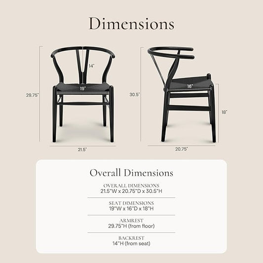 POLY & BARK Weave Chair Set of 2 in Pitch Black