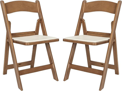 Flash Furniture Hercules Folding Resin– 2 Pack 800LB Weight Capacity Event Chair, Set of 2, Chestnut