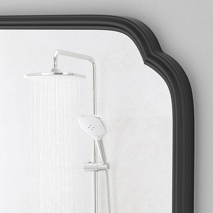 Black Bathroom Mirror for Over Sink 20" x 30" Modern Rounded Rectangle Bathroom Vanity Mirror with Metal Framed Wall Mounted Decorative Mirror (Horizontal/Vertical)