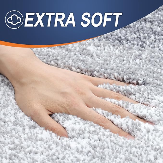 OLANLY Bathroom Runner Rugs 59x17, Extra Soft Absorbent Microfiber Bath Rugs, Rubber Backing, Quick Dry, Washable Bath Mats for Bathroom Floor, Tub and Shower, Home Decor Accessories, Light Grey