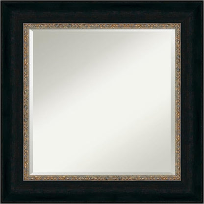 Amanti Art Bronze Bathroom Mirror for Over Sink, 27x27 Paragon Bronze Square Vanity Mirror, Medium Traditional Frame, Hangs Horizonally and Vertically, Bathroom Wall Decor, Beveled Edge