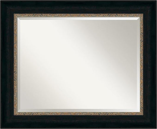 Amanti Art Bronze Bathroom Mirror for Over Sink, 29x35 Paragon Bronze Rectangle Vanity Mirror, Large Traditional Frame, Hangs Horizonally and Vertically, Bathroom Wall Decor, Beveled Edge