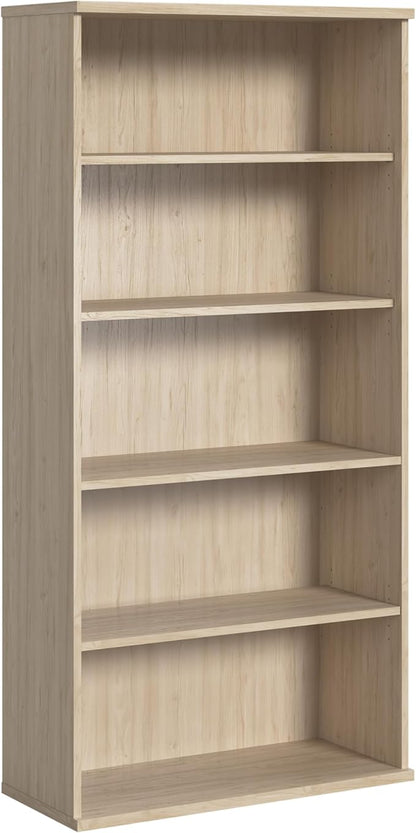 Bush Business Furniture Studio C Tall 5 Shelf Bookcase in Natural Elm, Large Bookshelf for Home or Professional Office