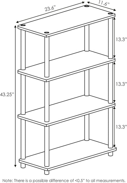 Furinno Turn-N-Tube 4-Tier Multipurpose Shelf Display Rack, Round Tubes, Light Blue/White