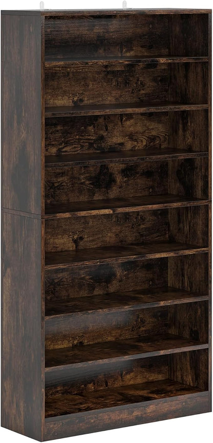 Tribesigns Tall Shoe Cabinet, 9 Tiers 40-45 Pairs Heavy Duty Wood Freestanding Shoe Storage Cabinet, 70.8'' Tall Shoe Cabinet with Open Storage for Entryway (Rustic Brown)