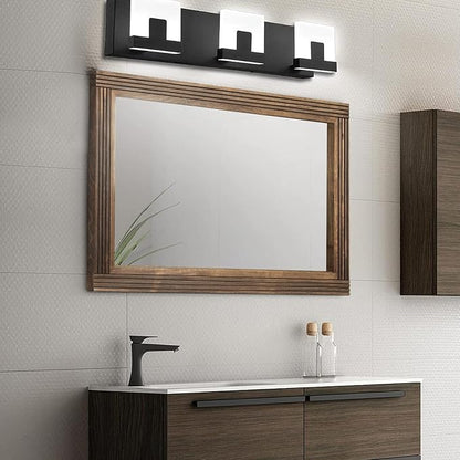YOSHOOT Hand-Made Wooden Spliced Wall Mirror for Bathroom, Rustic Farmhouse Vanity Mirror, Décor Wall Art, Solid Wood Frame, Vertical or Horizontal Hanging