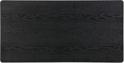 NTC Mingle Modern Wooden Rectangle Desk Table with Hidden Drawer – Waterproof & Heat Resistant, Burnt Black