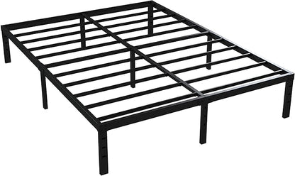 16 Inch Queen Bed Frame No Box Spring Required, Metal Platform Queen Size Bed Frames with 14 Inch Storage, 3,500 lbs Heavy Duty Steel Slats Support, Easy Assembly Mattress Foundation