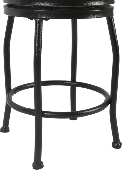 HomePop Home Decor | Metal Counter Height Bar Stools | 24" Bar Stools with Back | Decorative Home Furniture (Gray Woven)
