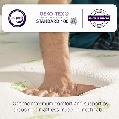 NapQueen Twin Size Green Tea Infused Memory Foam Mattress, 12 Inch, CertiPUR-US Certified