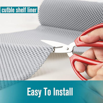 Shelf Drawer Liner Non-Adhesive Non Slip Durable Strong Long Size 12 in X 20ft for Drawers, Shelves, Cabinets, Storage, Kitchen and Desks, Gray