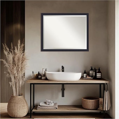 Amanti Art Black Bathroom Mirror for Over Sink, 25x31 Havana Black Bronze Rectangle Vanity Mirror, Large Casual Frame, Hangs Horizonally and Vertically, Bathroom Wall Decor, Beveled Edge