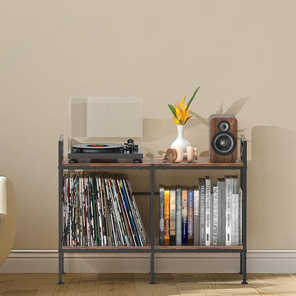 Vinyl Record Storage,Record Player Cabinet,Record Player Stand with Vinyl Storage,Up to 200 Albums,Stereo Cabinet for Living Room,Bedroom,Brown