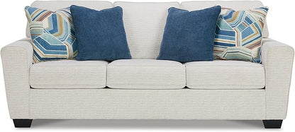 Signature Design by Ashley Cashton Casual 2-in-1 Sofa Sleeper with Folding Gel Memory Foam Mattress, Queen, White
