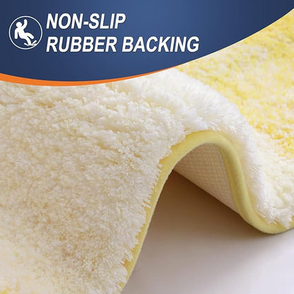 OLANLY Bathroom Runner Rugs 44x24, Extra Soft Absorbent Microfiber Bath Rugs, Rubber Backing, Quick Dry, Machine Washable Bath Mats for Bathroom Floor, Tub and Shower, Home Decor Accessories, Yellow